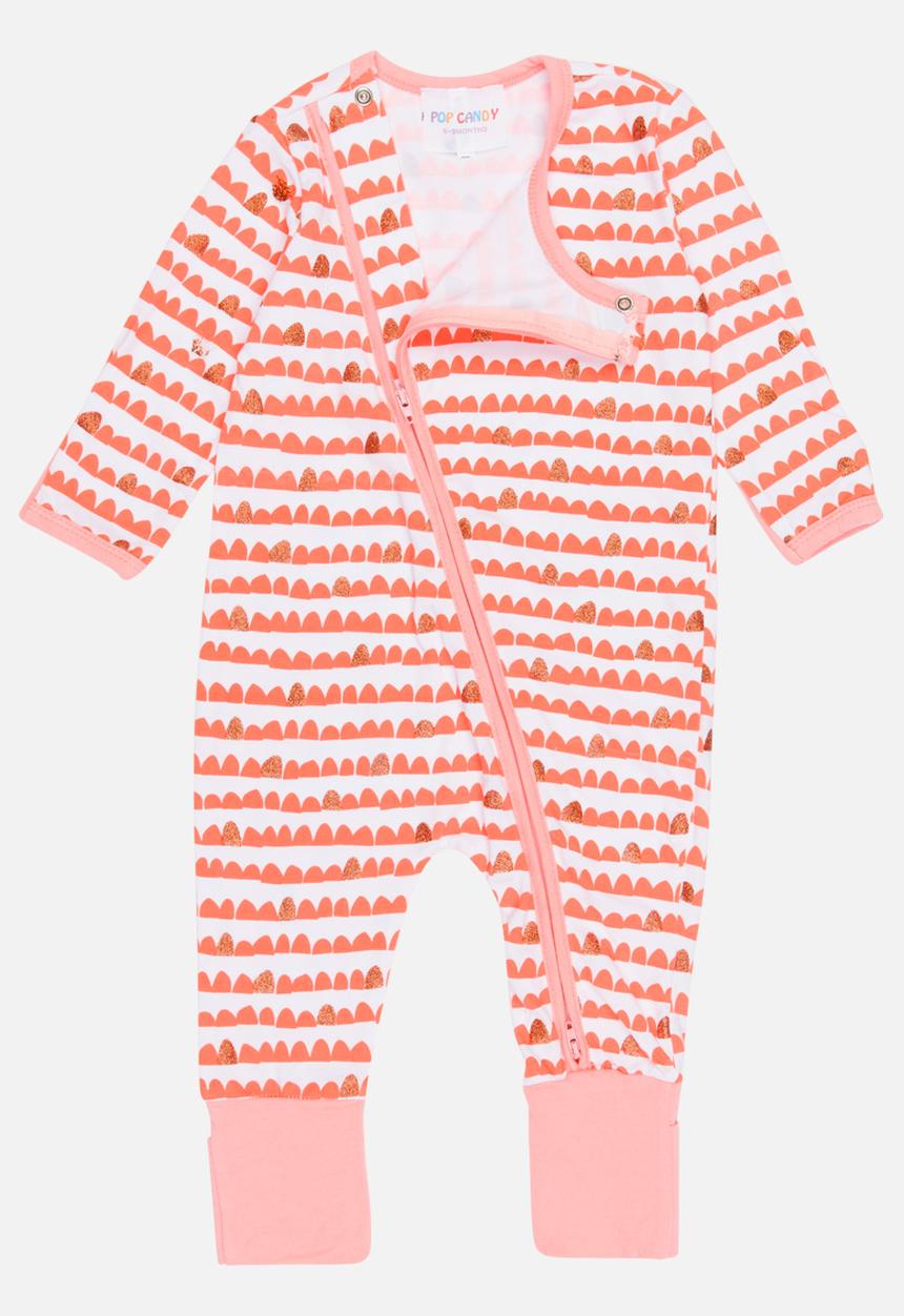 Pop Candy - Printed Sleepsuit Coral