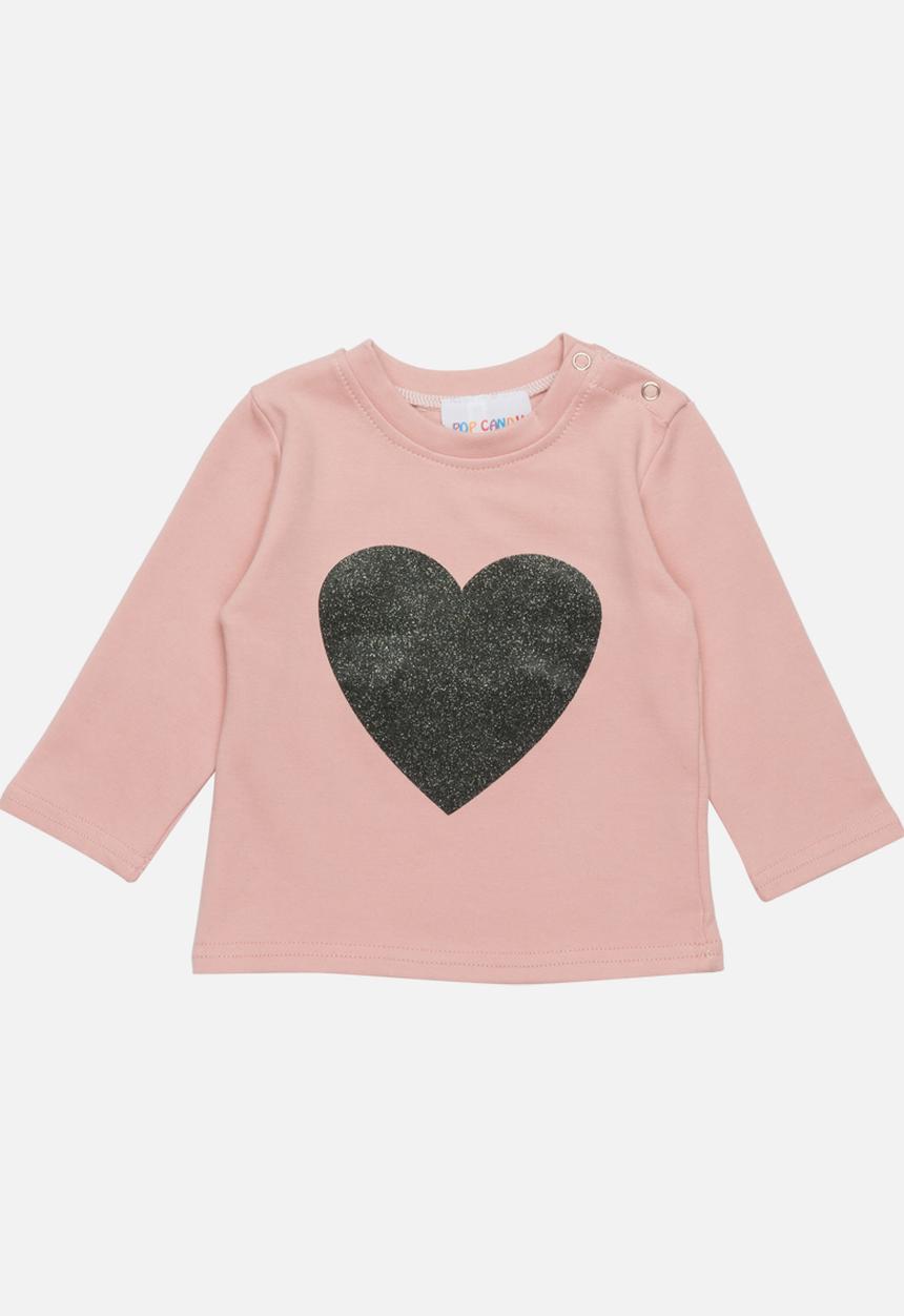 Pop Candy - Long Sleeve Printed Tee Pale Pink
