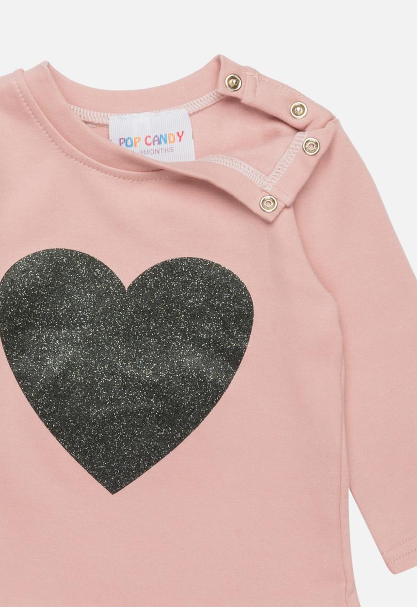 Pop Candy - Long Sleeve Printed Tee Pale Pink