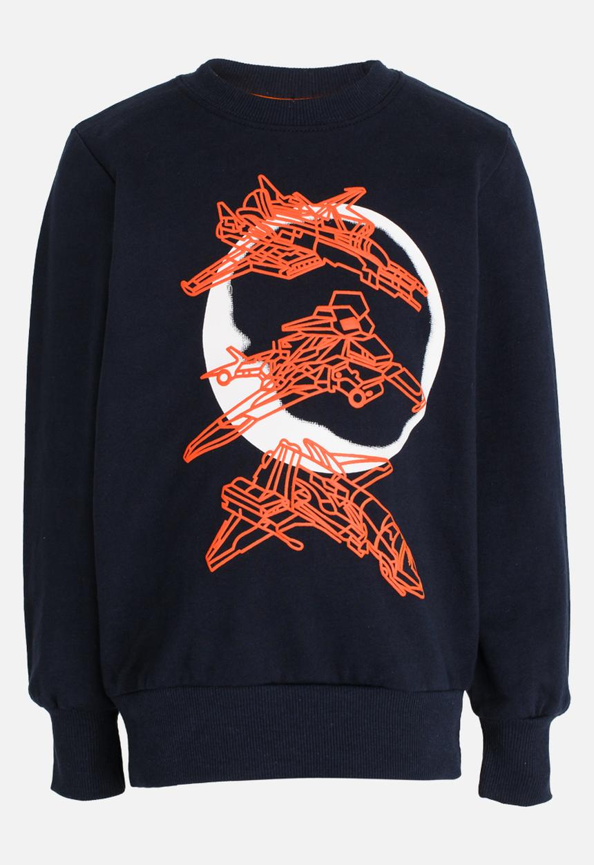 Pop Candy - Printed Sweat Top Navy