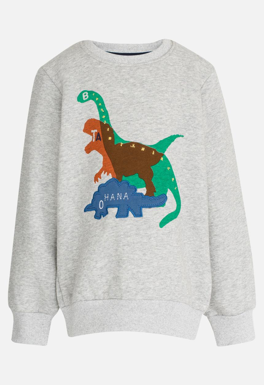 Pop Candy - Printed Dino Sweat Top Grey