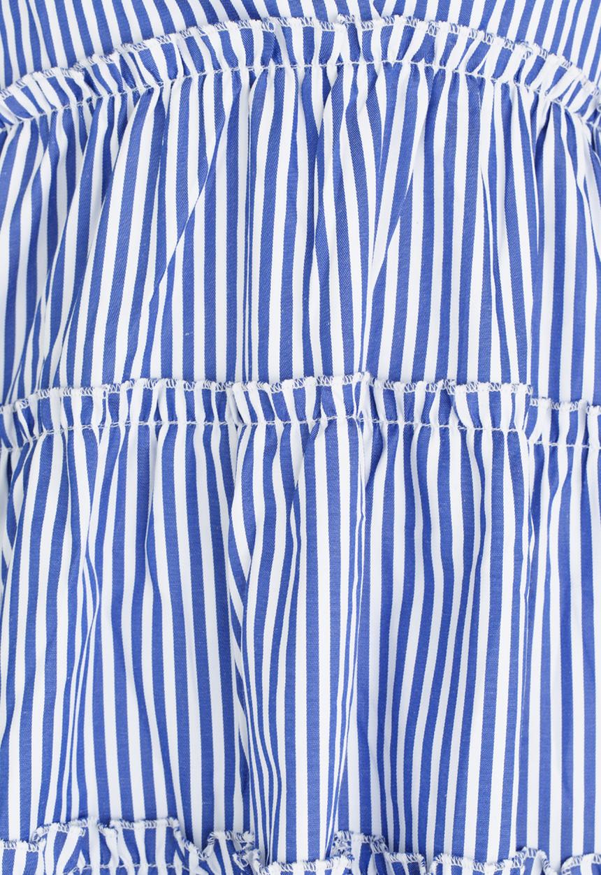 Pop Candy - Tiered Stripe Dress Blue