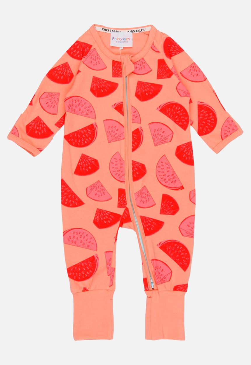 Pop Candy - Printed Sleepsuit Coral