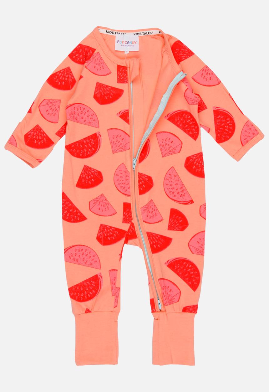 Pop Candy - Printed Sleepsuit Coral
