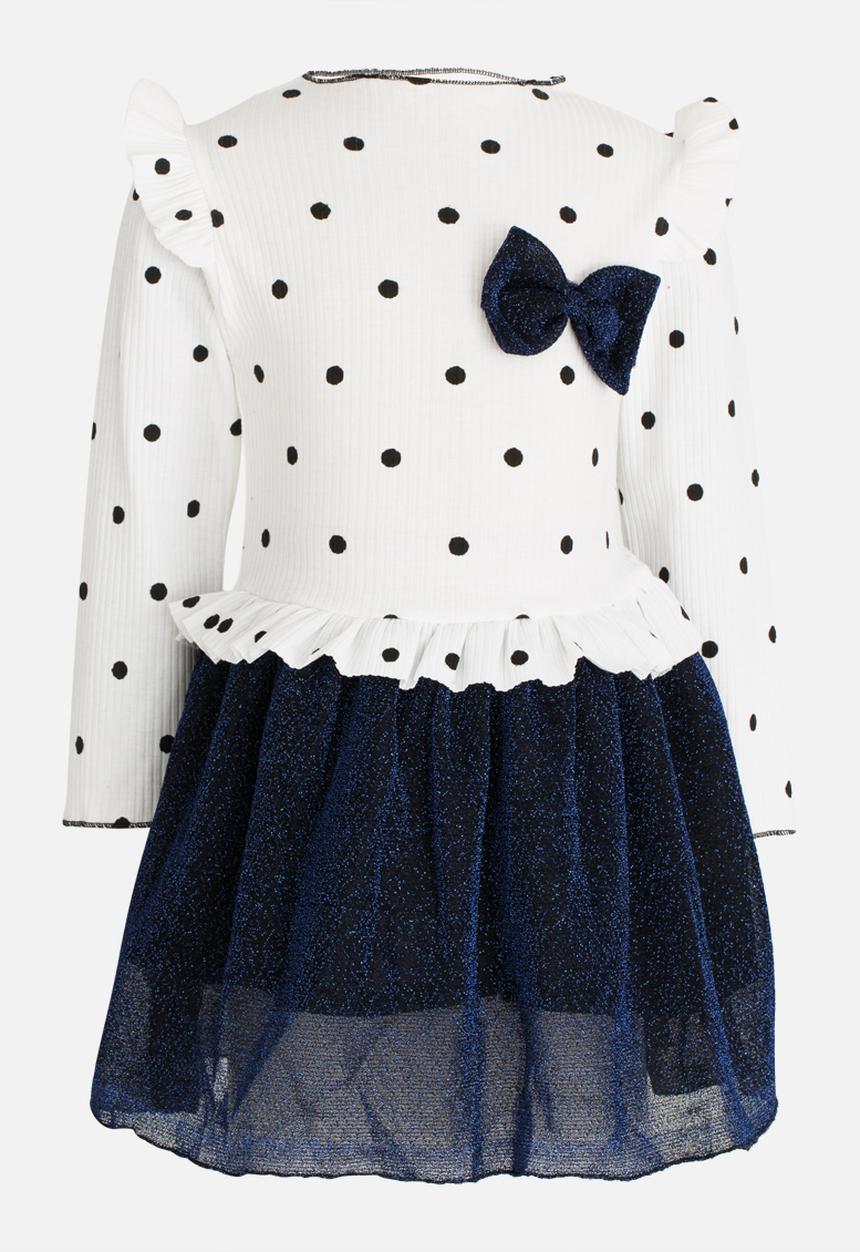 Pop Candy - Printed Combo Dress Navy
