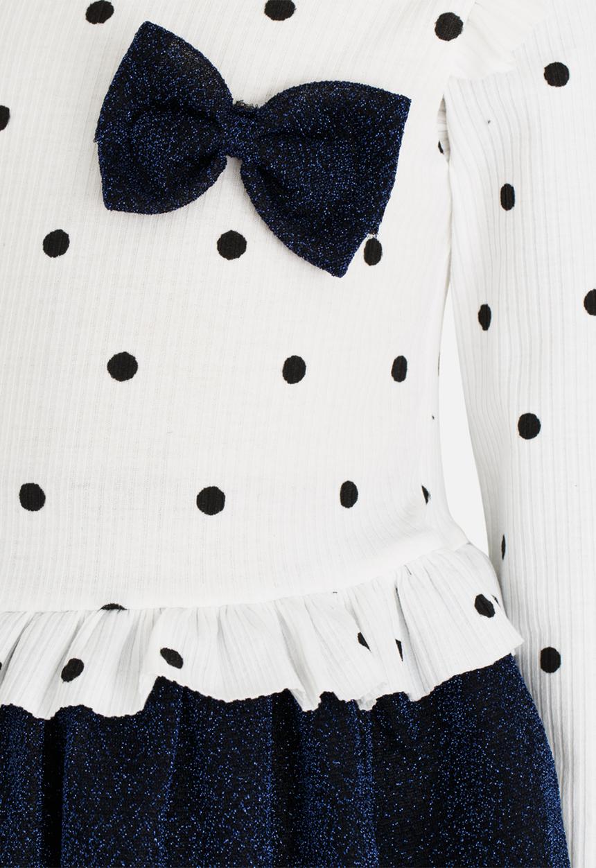 Pop Candy - Printed Combo Dress Navy