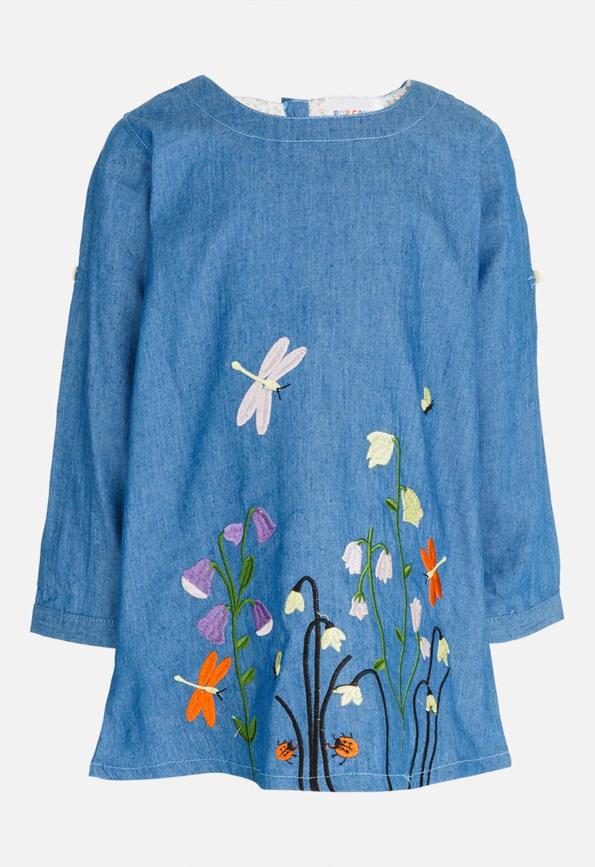 Pop Candy - Babydoll Denim Dress Blue