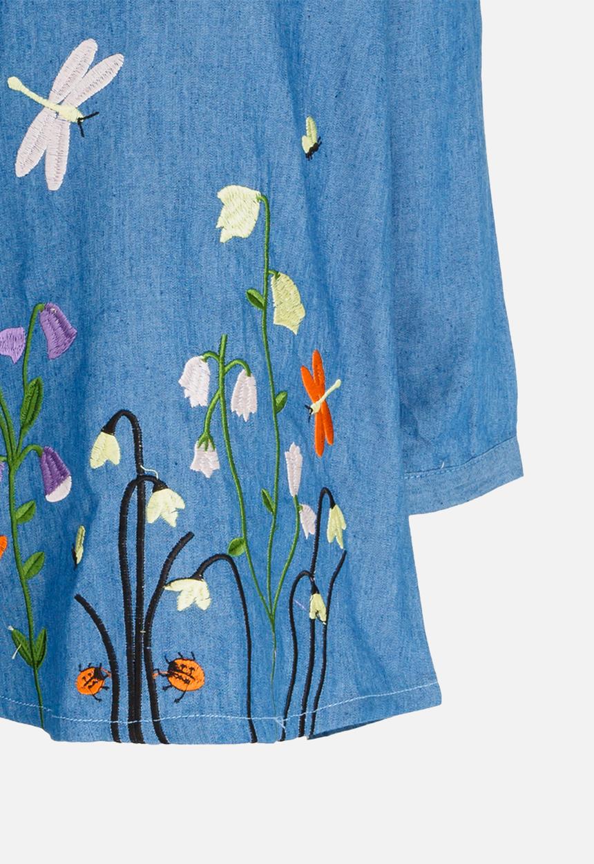 Pop Candy - Babydoll Denim Dress Blue