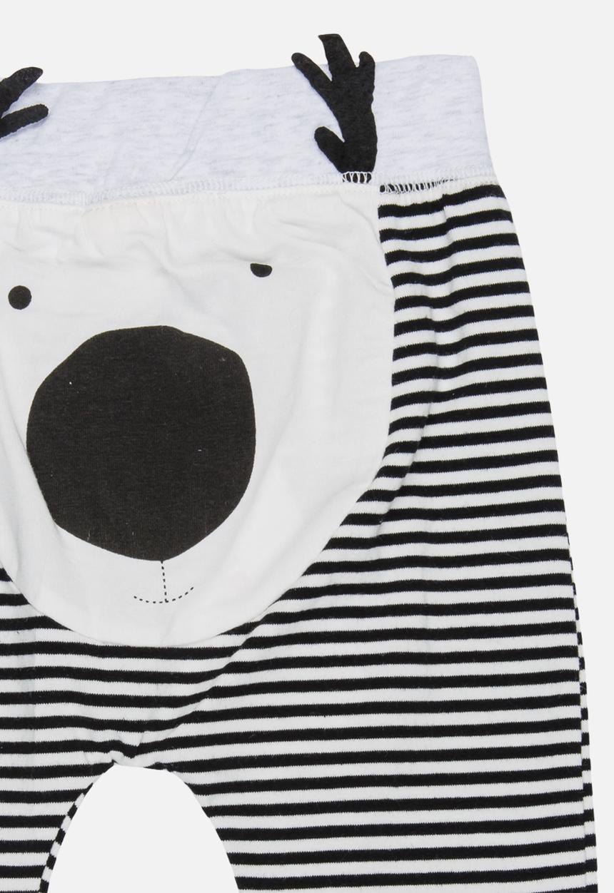 Pop Candy - Printed Pull On Pants Black and White