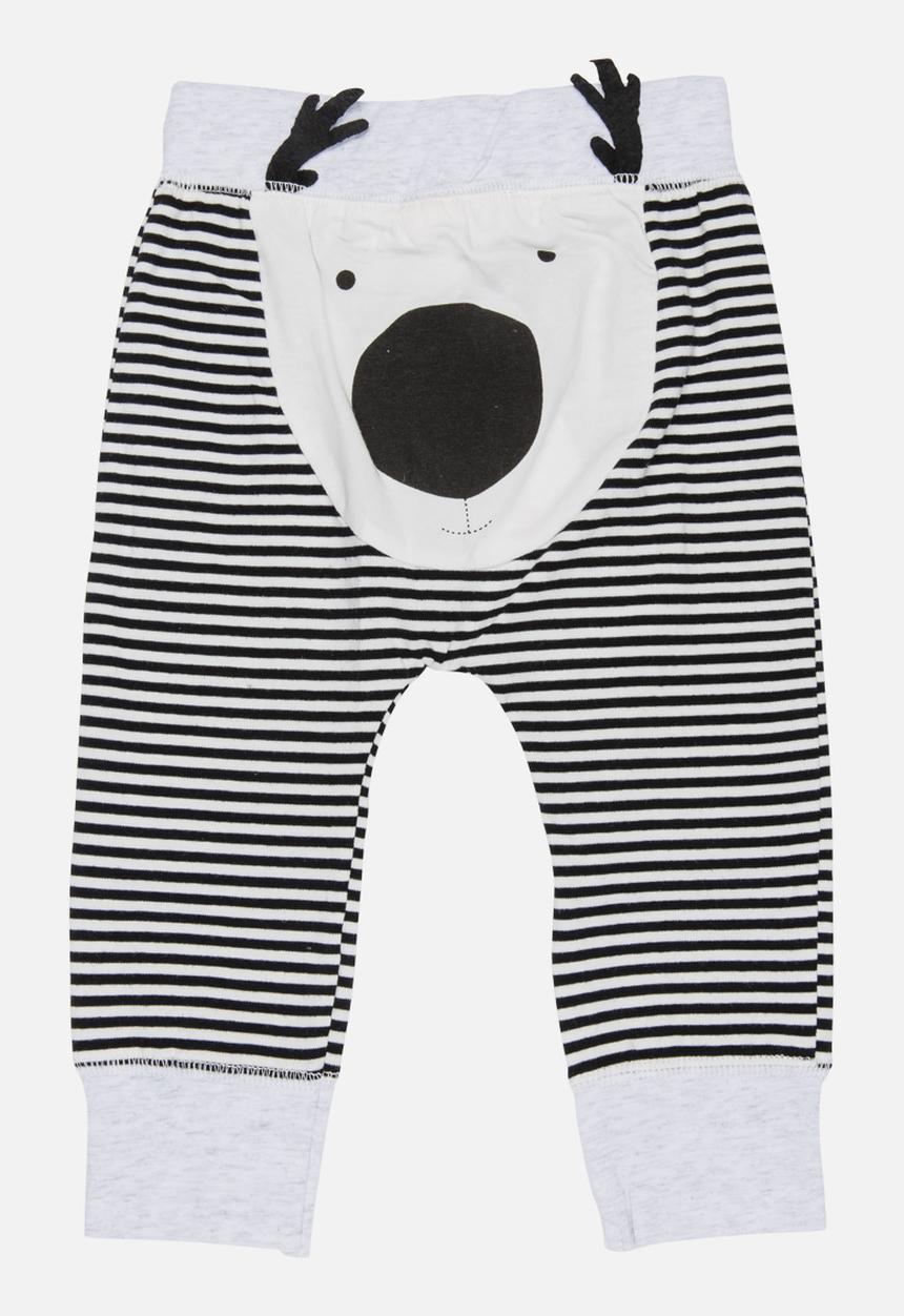 Pop Candy - Printed Pull On Pants Black and White