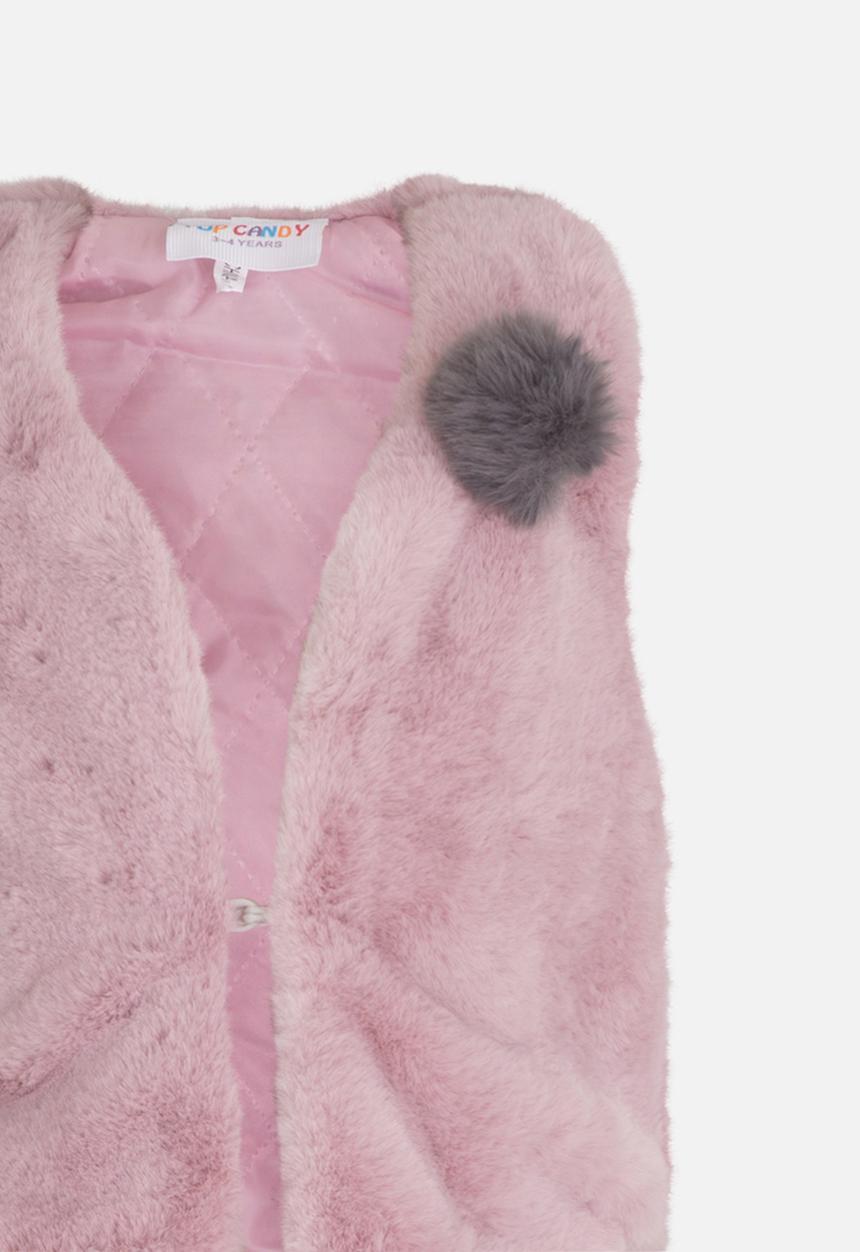 Pop Candy - Fur Gilet Coat Pale Purple
