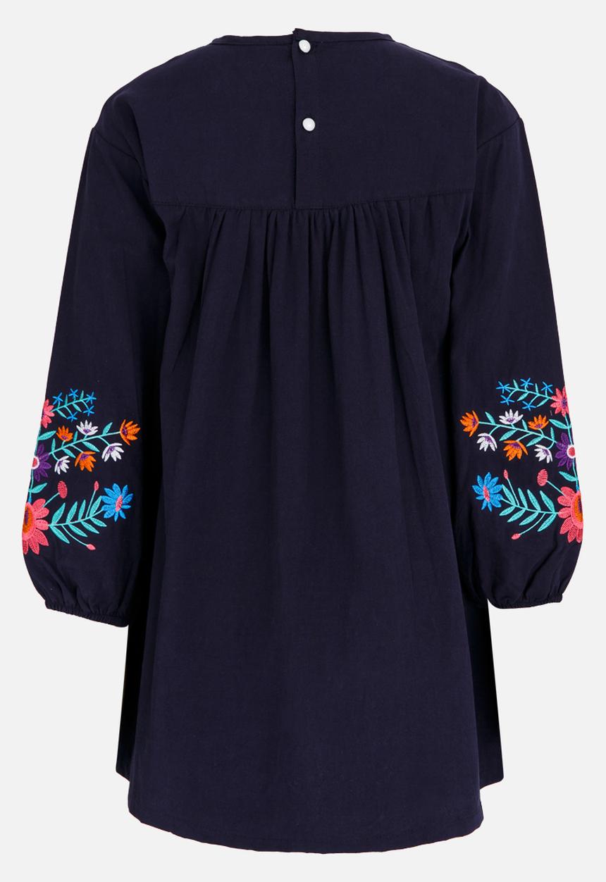 Pop Candy - Printed Long Sleeve Dress Navy