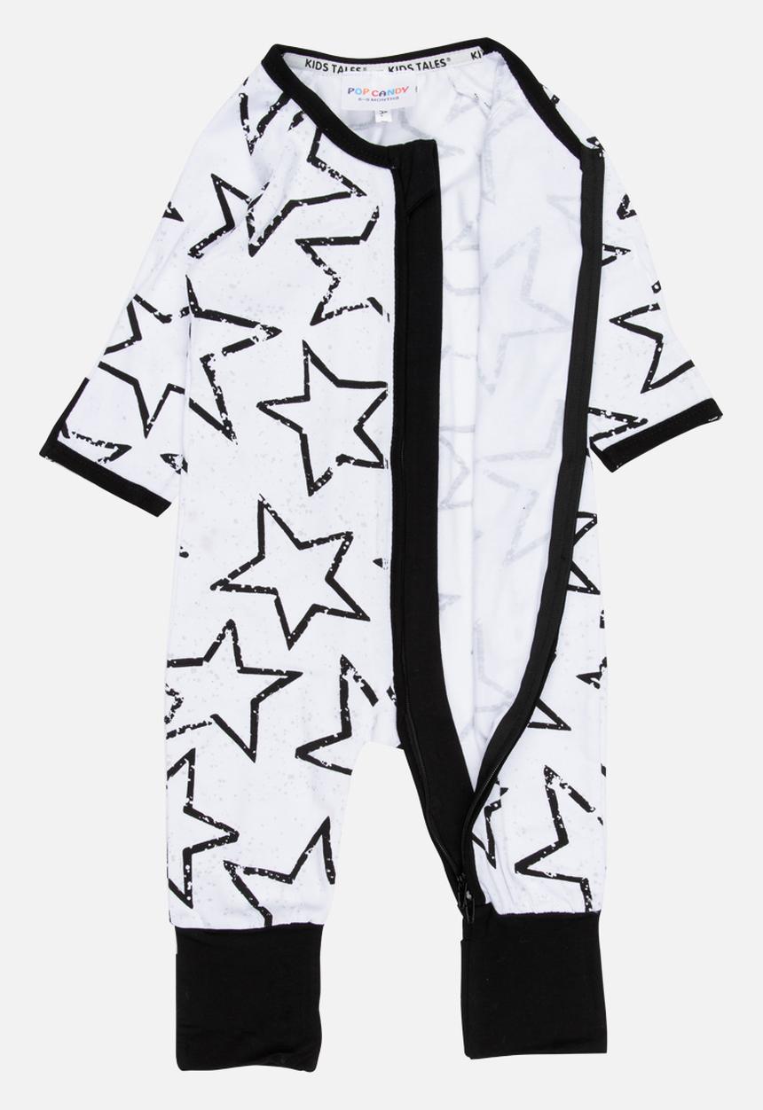 Pop Candy - Printed  Sleepsuit Black and White