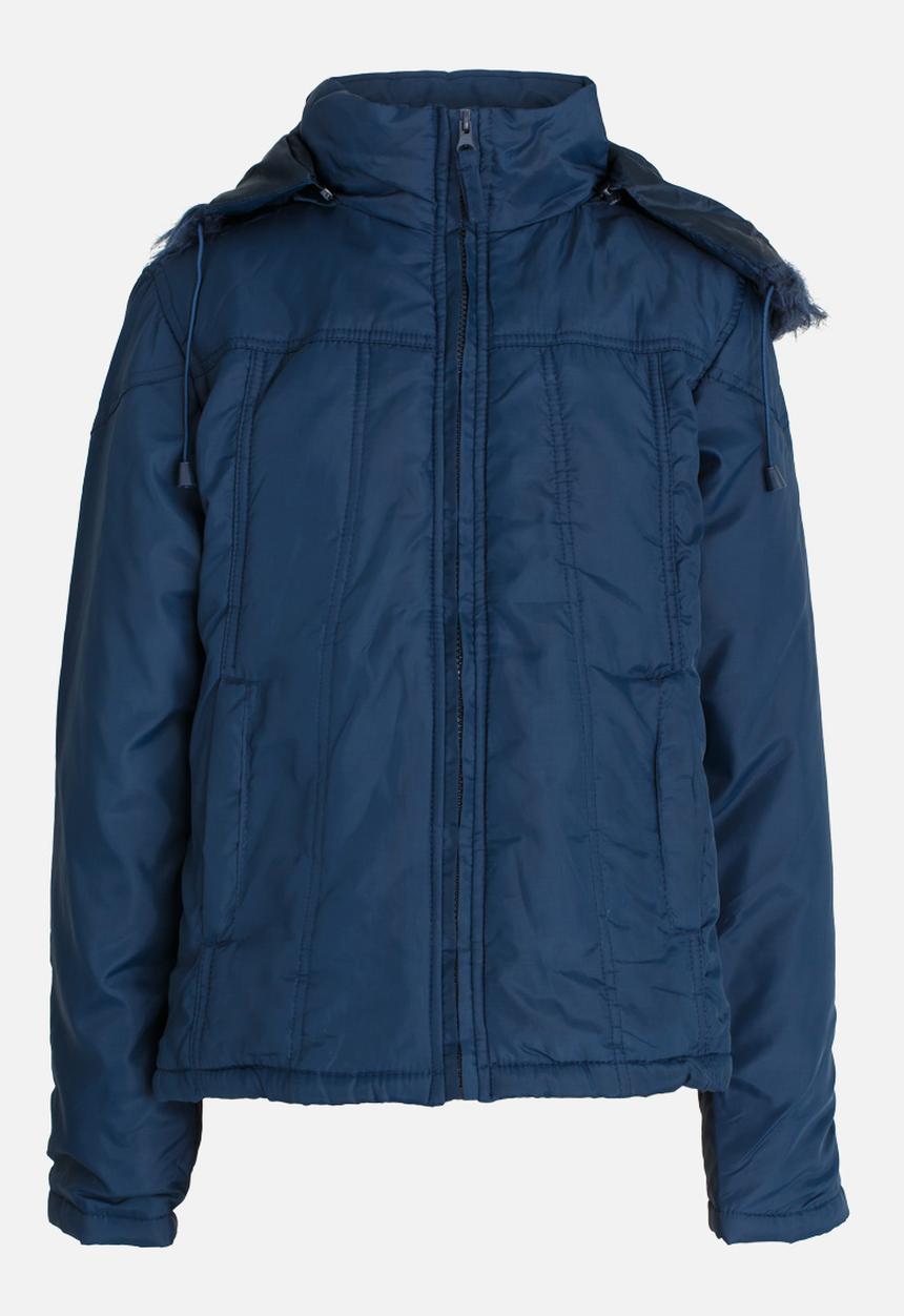 Pop Candy - Zip Through Hooded Jacket Navy