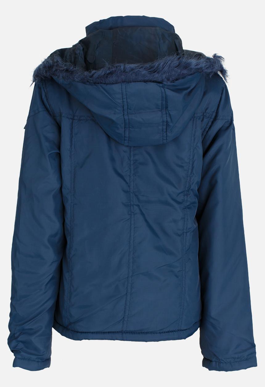 Pop Candy - Zip Through Hooded Jacket Navy