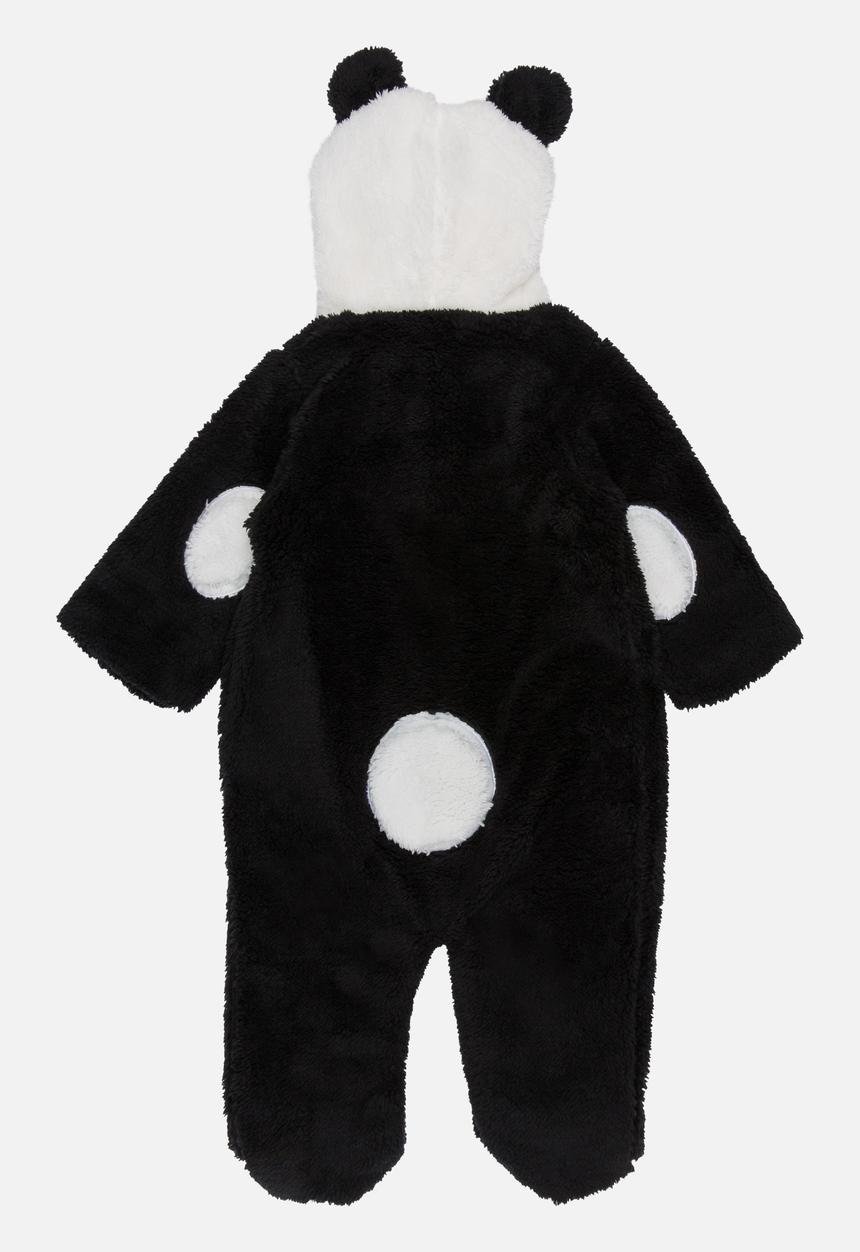Pop Candy - Fleece Onesie with Embroidered Face Black and White