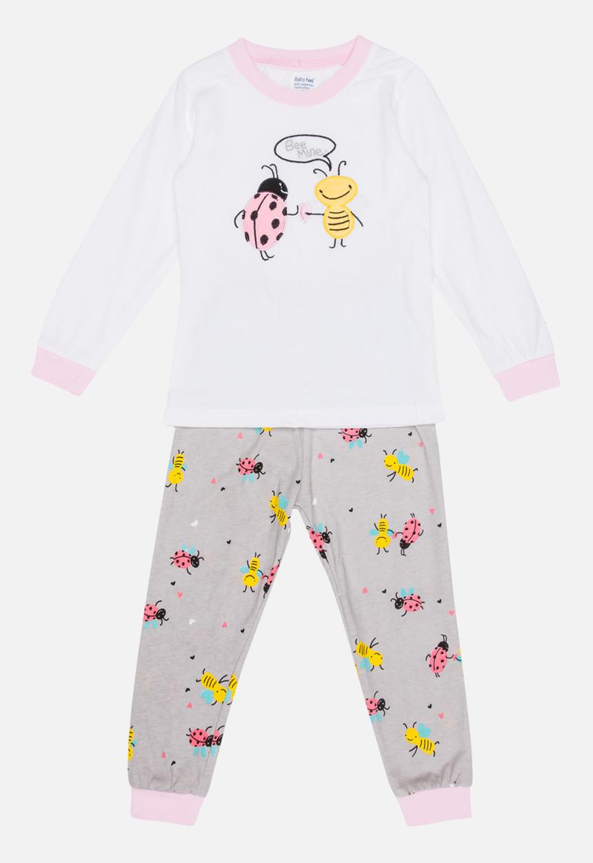Pop Candy - Printed Ladypink Pj Set - Mid Pink