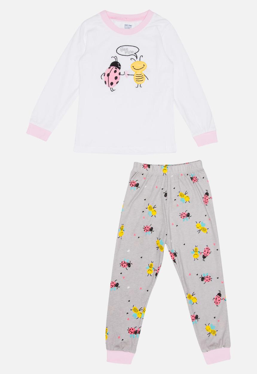 Pop Candy - Printed Ladypink Pj Set - Mid Pink