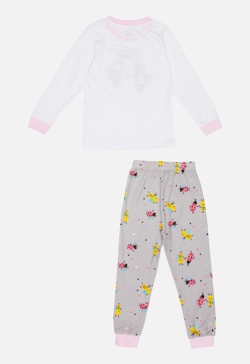 Pop Candy - Printed Ladypink Pj Set - Mid Pink