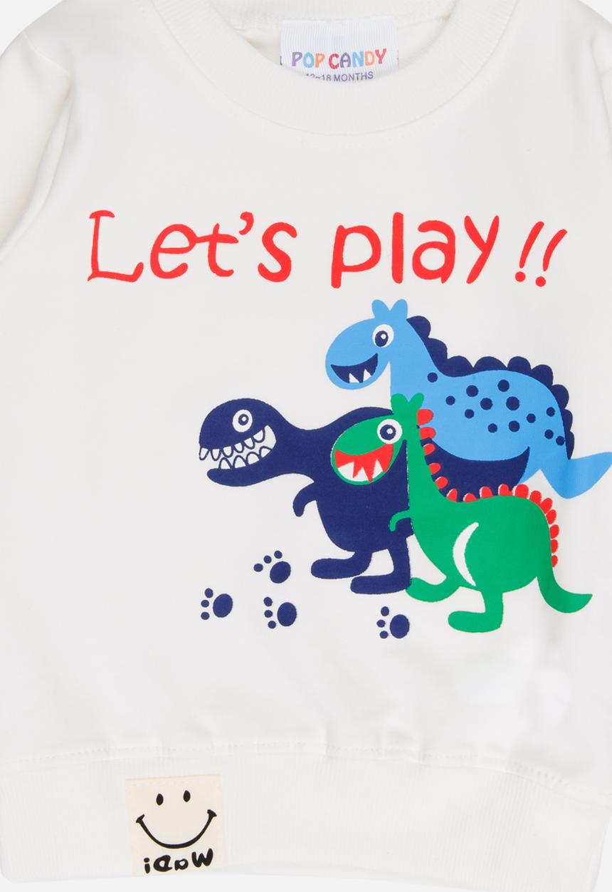 Pop Candy - Boys long sleeve sweat top - white 