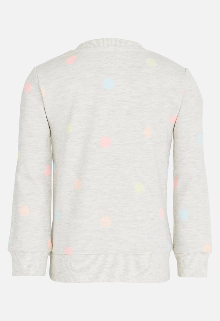 Pop Candy - Polka Dot Sweat Top Pale Grey