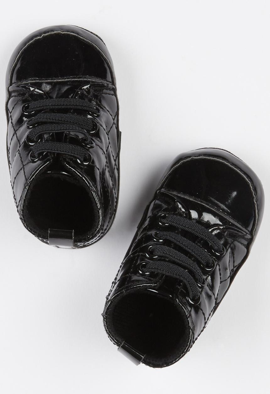 Pop Candy - Quilted PU Hi Top Sneaker Black