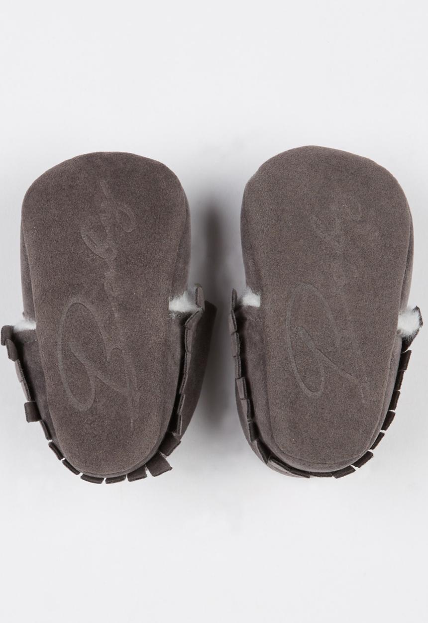 Pop Candy - Fur Lined Moccasins Grey