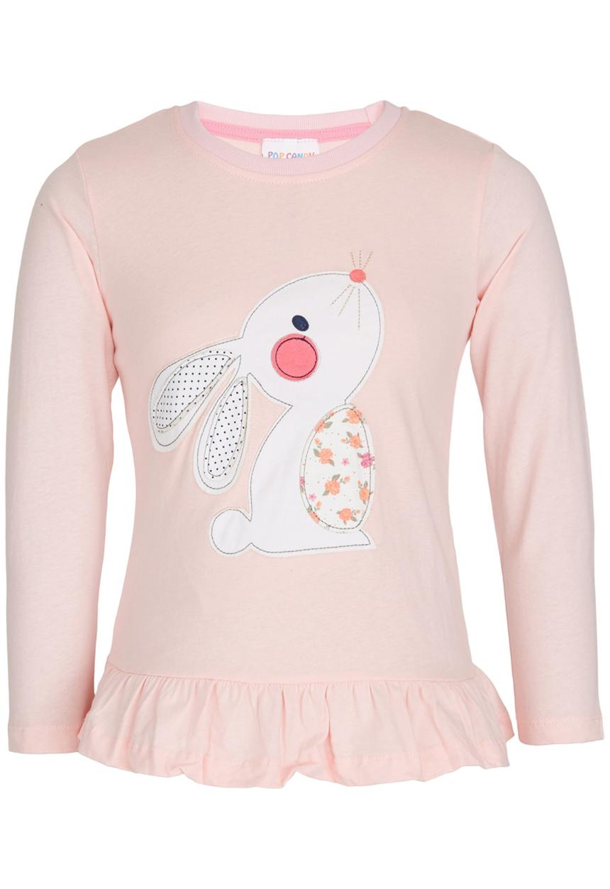 Pop Candy - Bunny Peplum Tee Mid Pink