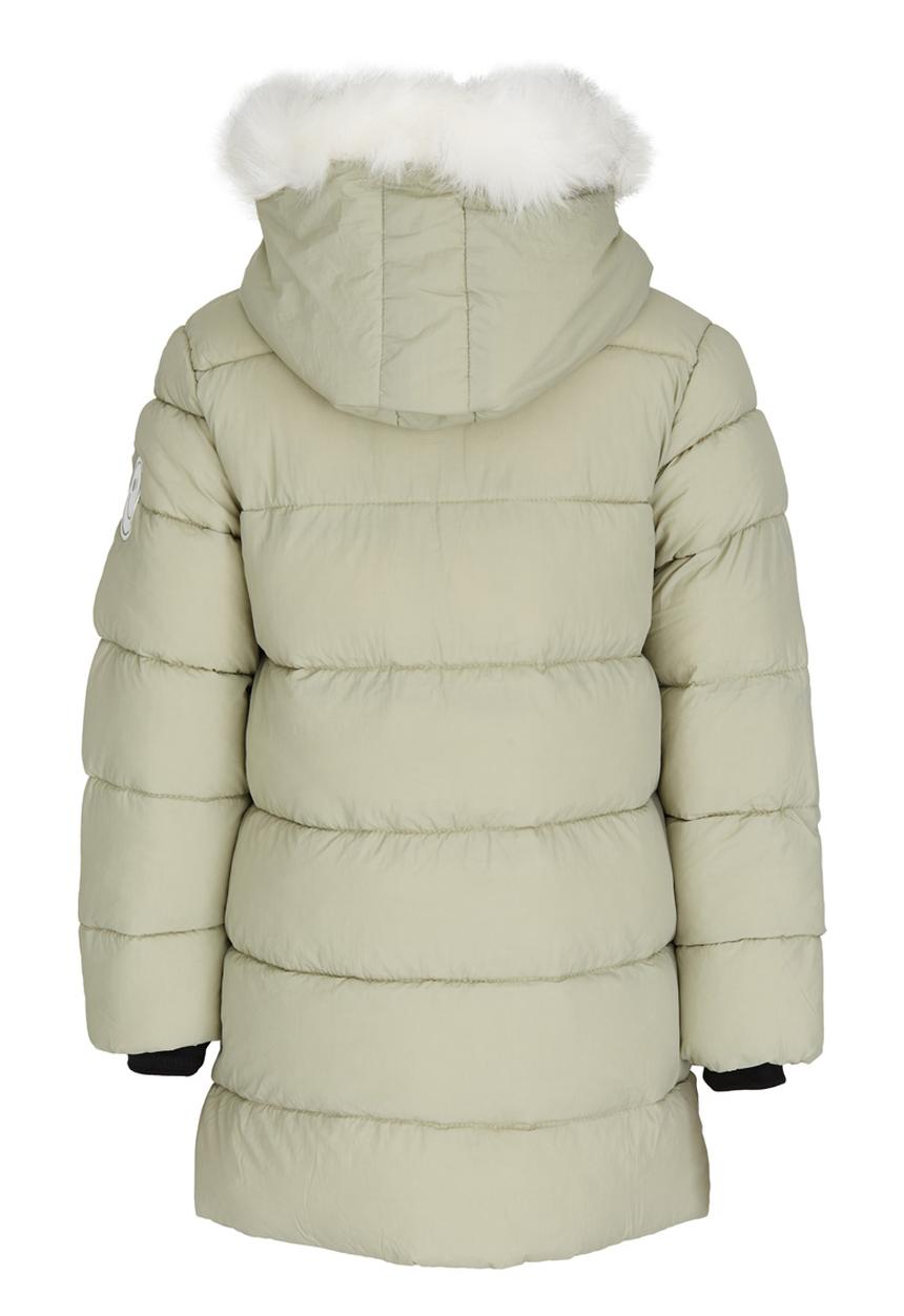 Pop Candy - Longer Length Puffer Jacket Light Green
