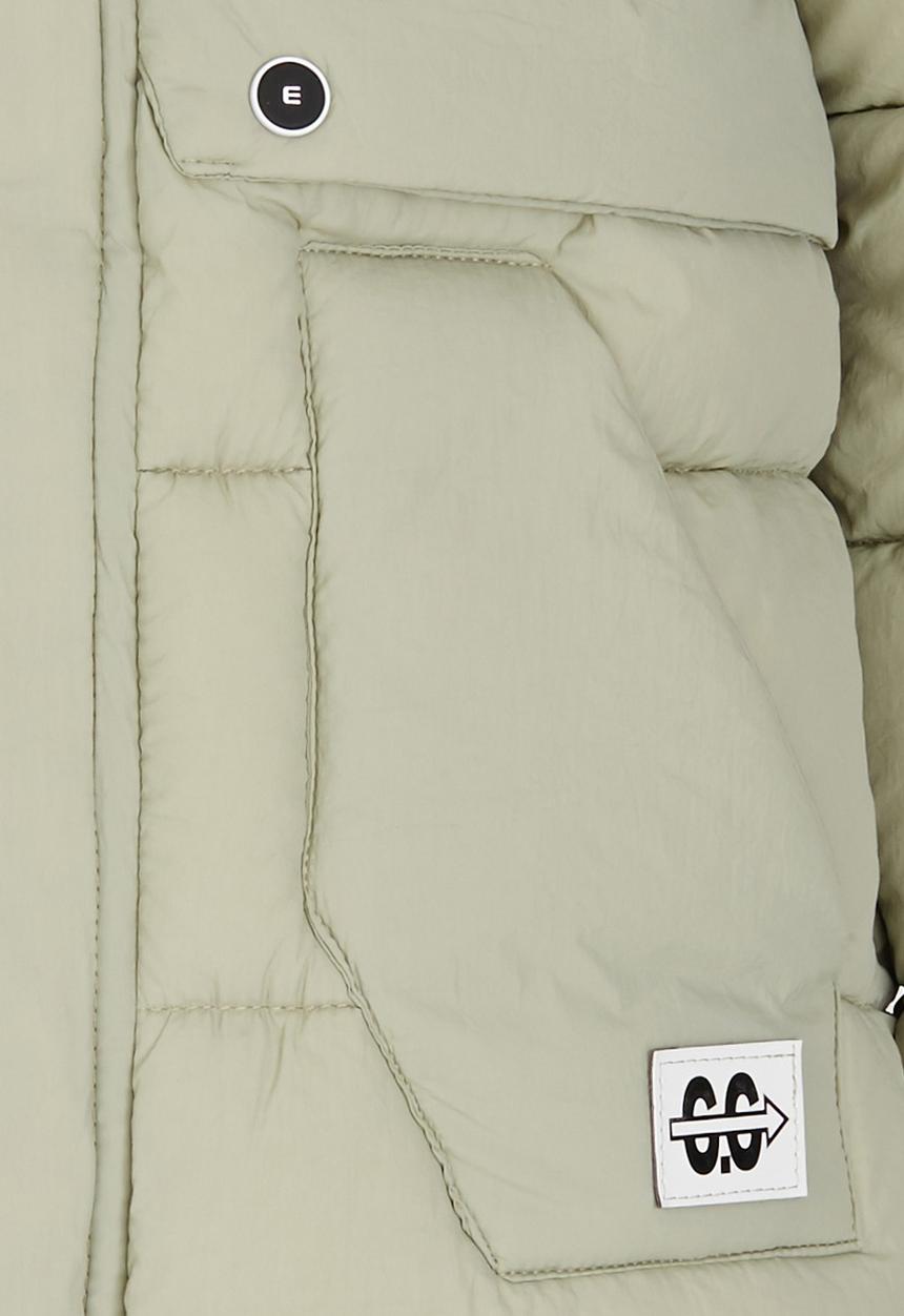 Pop Candy - Longer Length Puffer Jacket Light Green