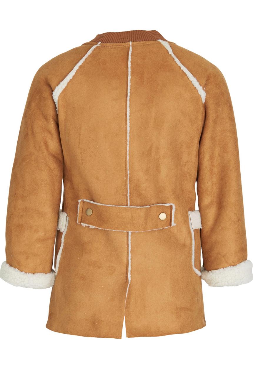 Pop Candy - Sherpa Lined Jacket Tan