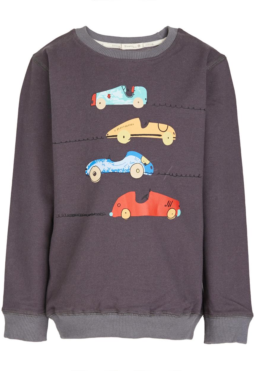 Pop Candy - Car Printed Sweater Grey