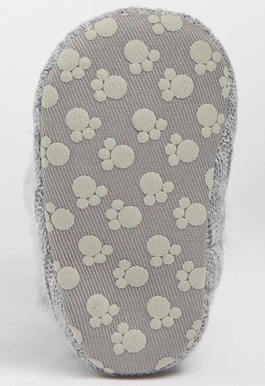 Pop Candy - Knitted Boots With Fur Grey