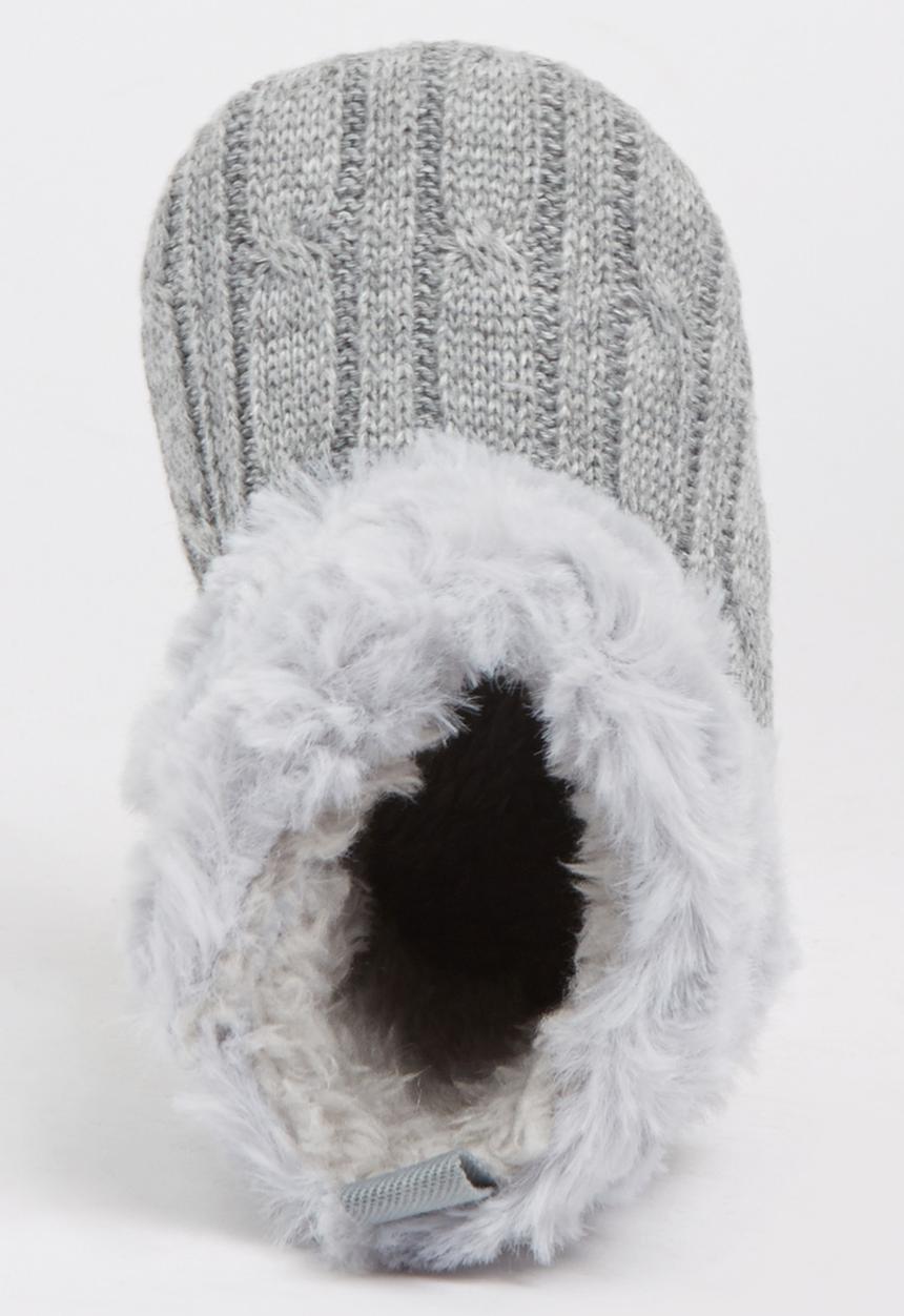 Pop Candy - Knitted Boots With Fur Grey