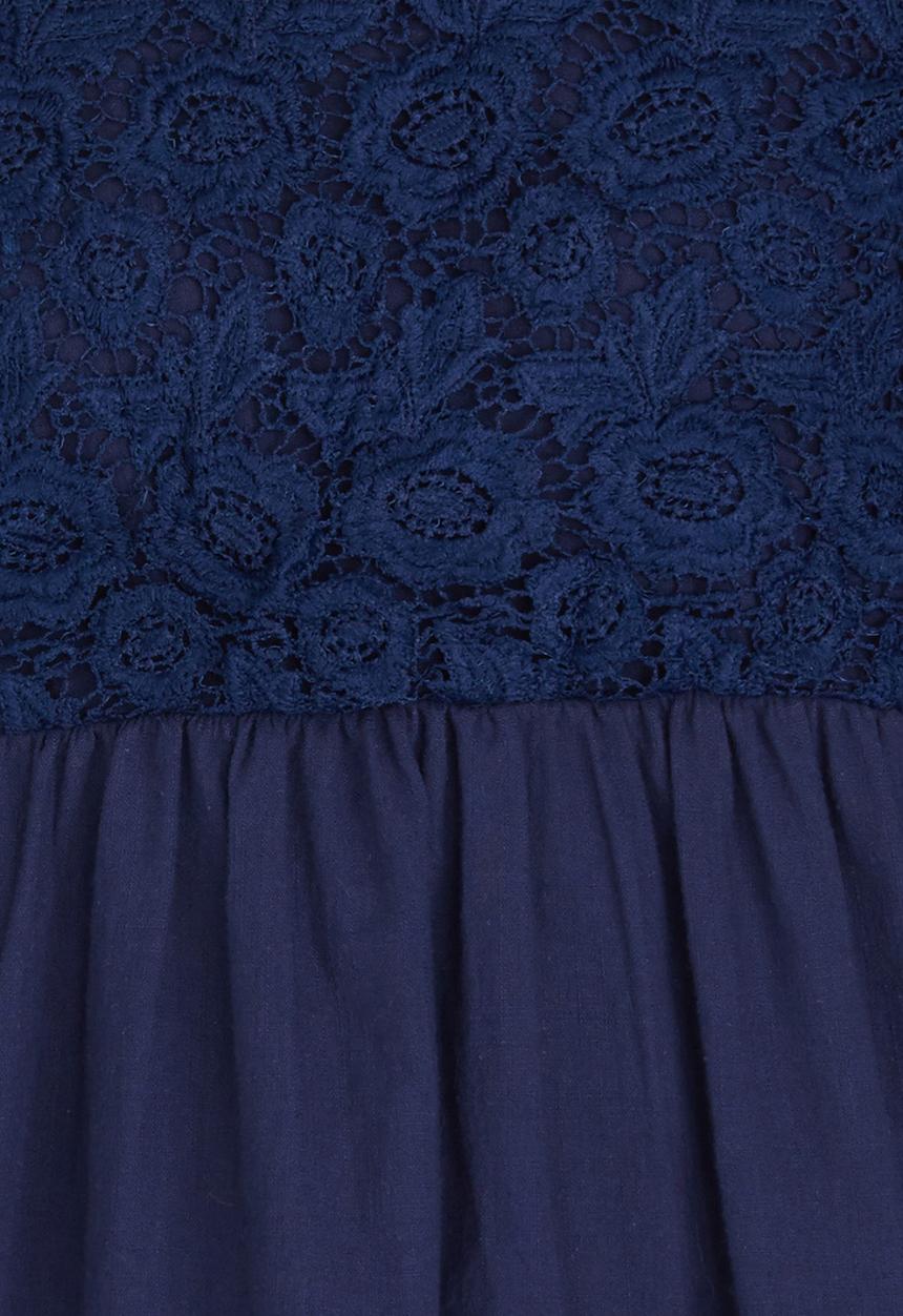 Pop Candy - Combo Lace Dress Navy