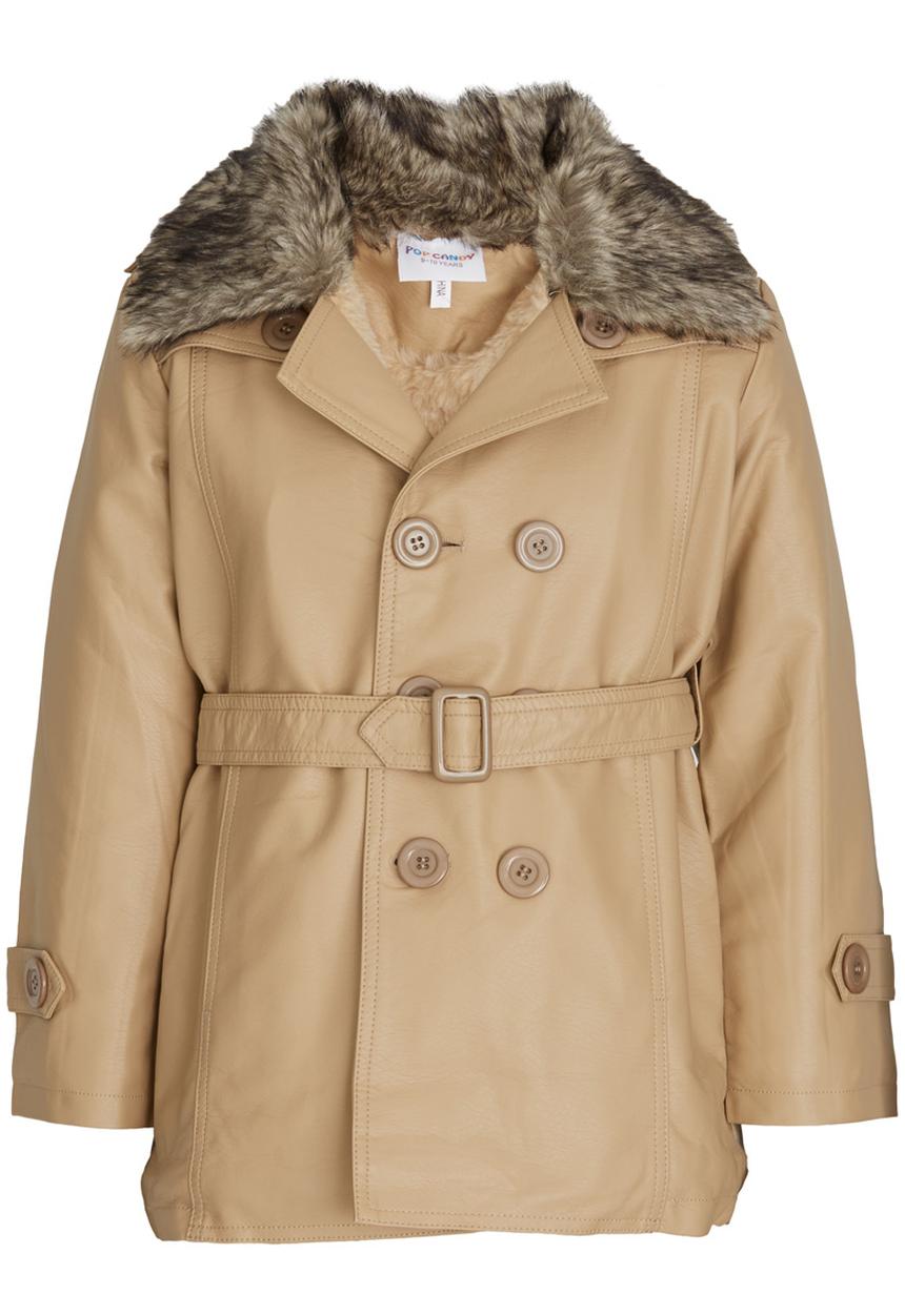 Pop Candy - Girls Pu Jacket Beige