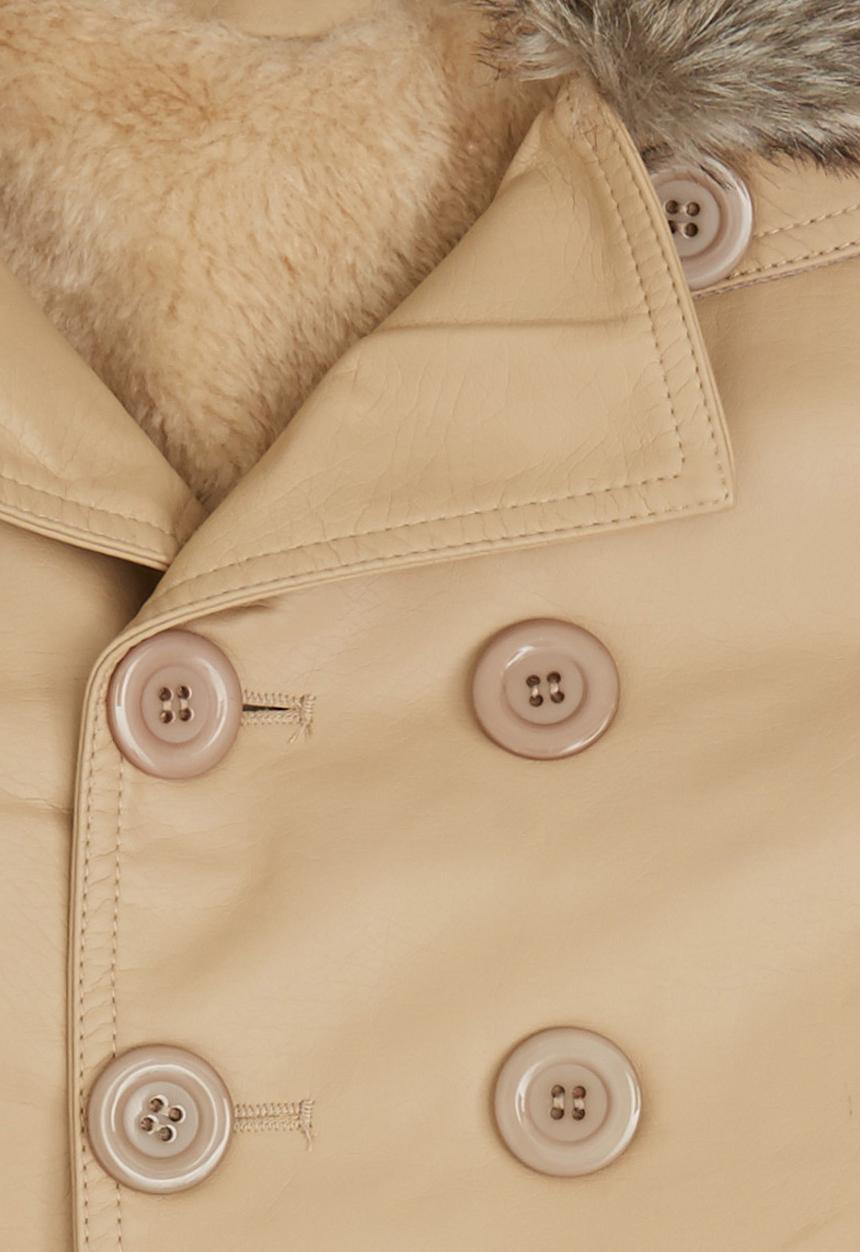 Pop Candy - Girls Pu Jacket Beige