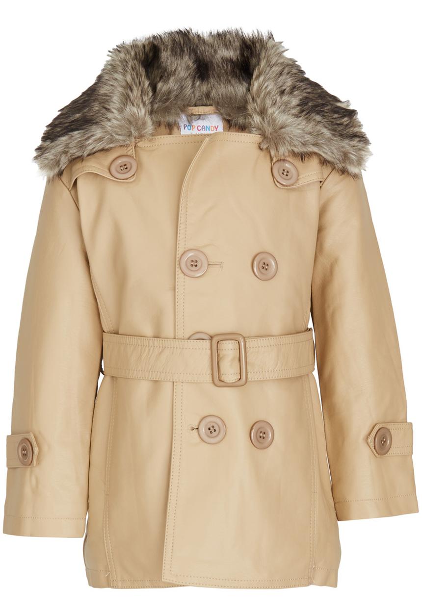 Pop Candy - Girls Pu Jacket Beige