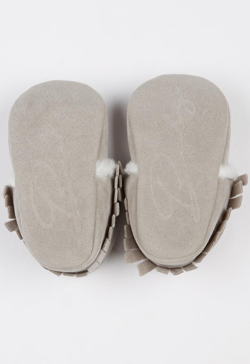 Pop Candy - Fur Lined Moccasins Grey