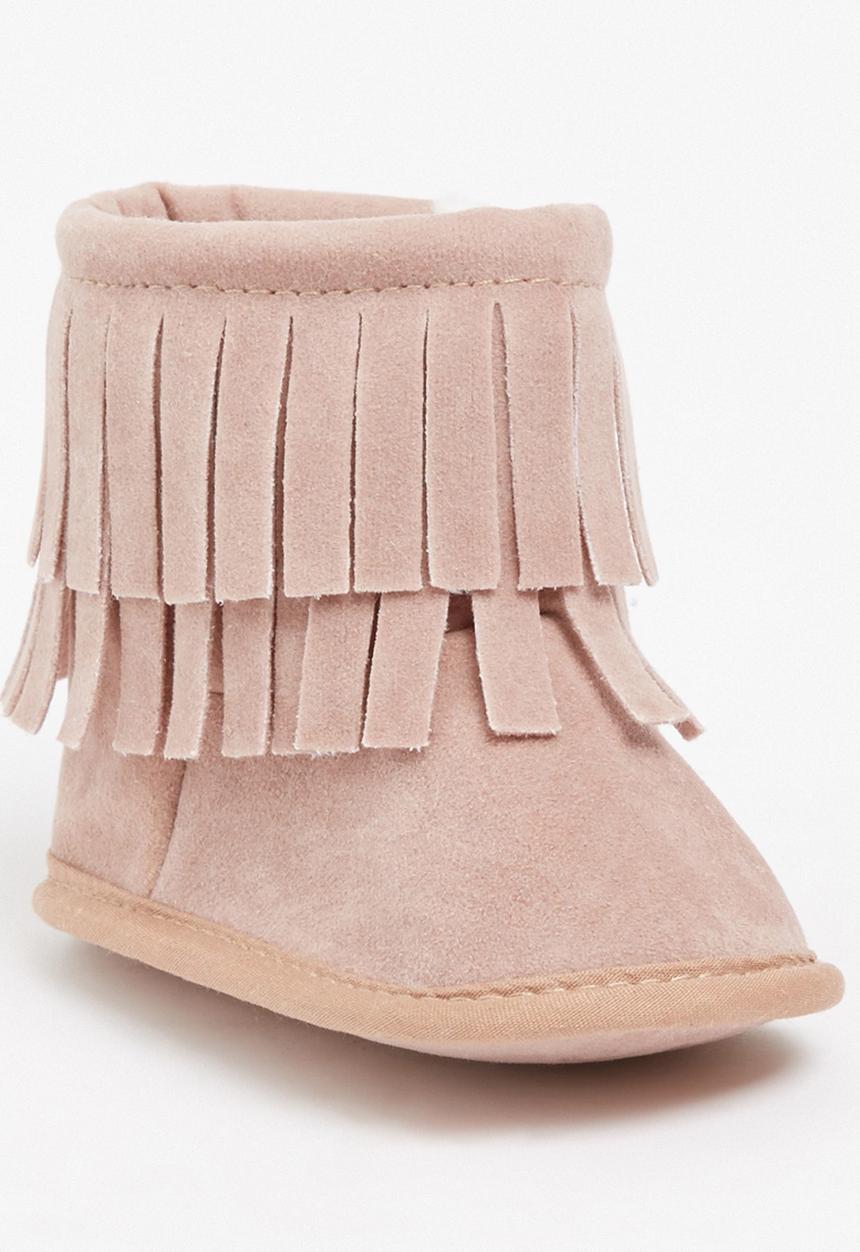 Pop Candy - Fringed Boot Pale Pink