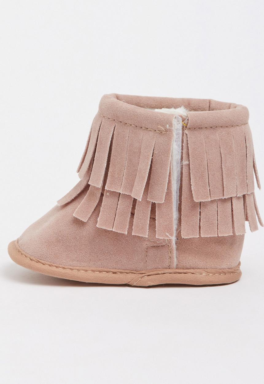 Pop Candy - Fringed Boot Pale Pink