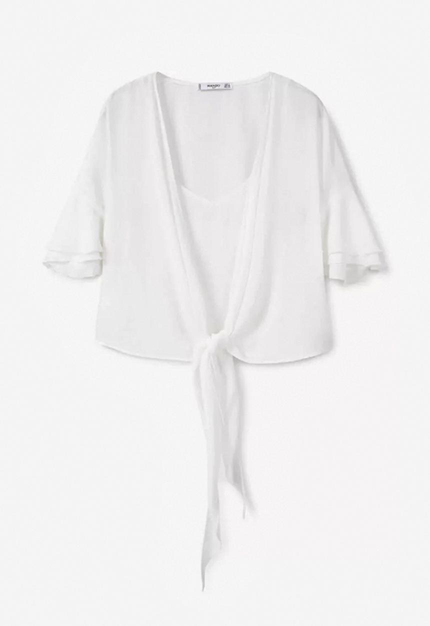 MANGO - Wrap Blouse White