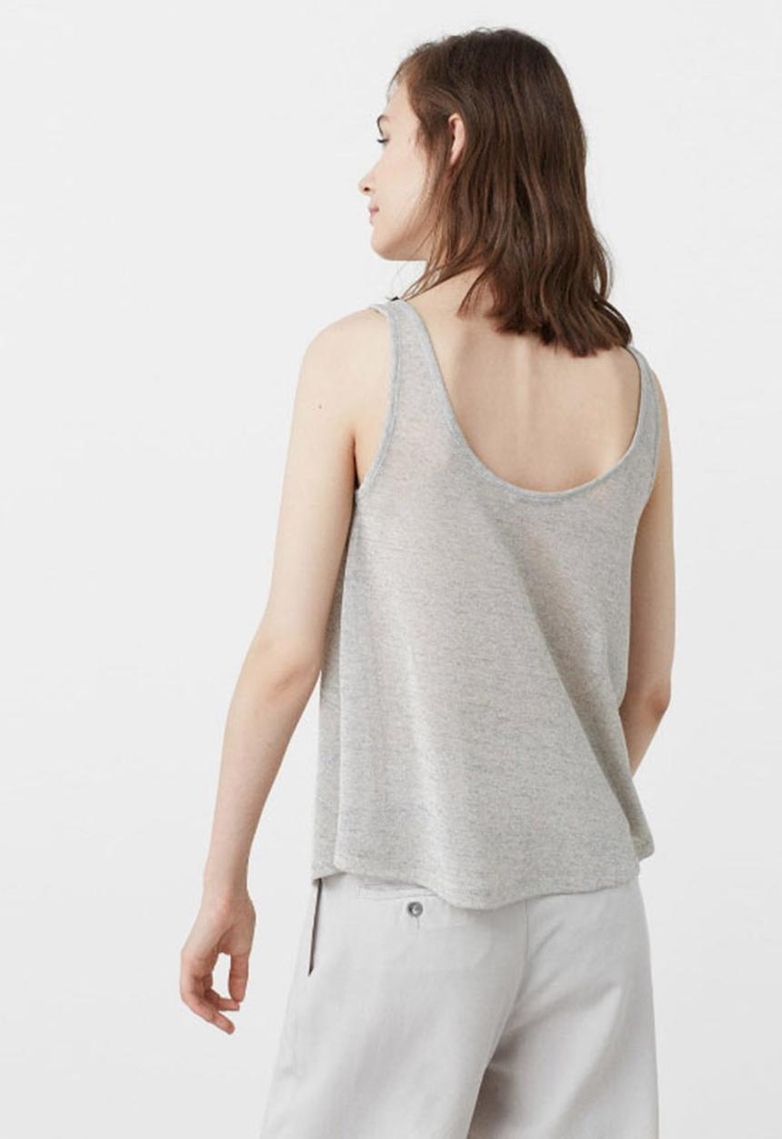 MANGO - Bead Detail Tank Grey