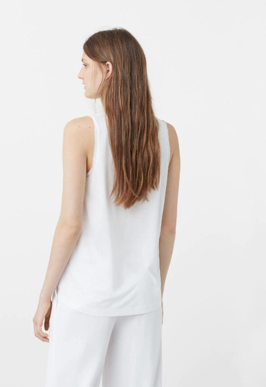 MANGO - Flowy Sleeveless Blouse White