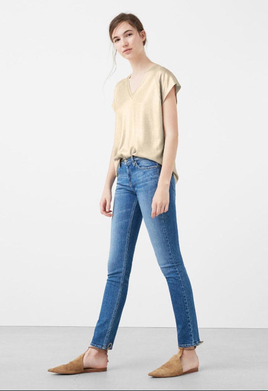 MANGO - Short Sleeve Top Gold