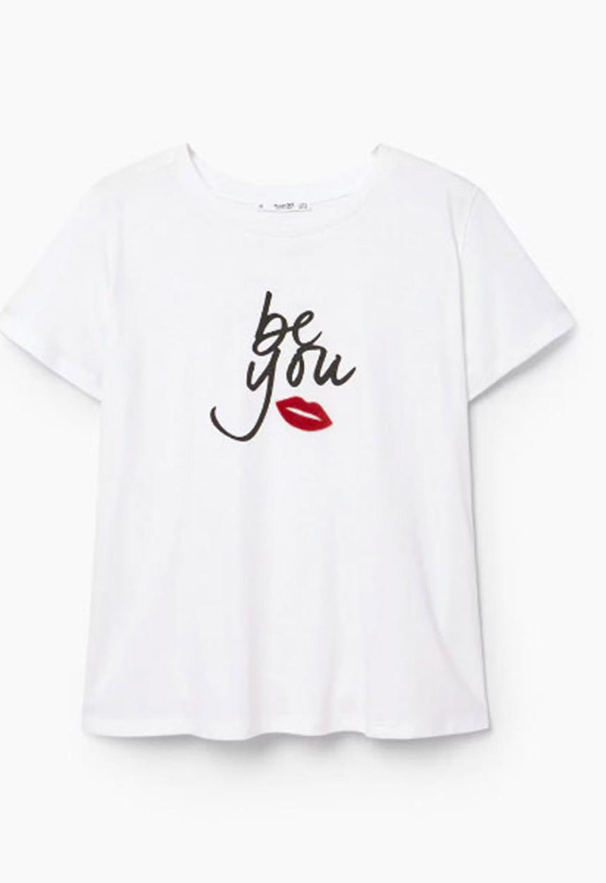 MANGO - Placement Print T-shirt White
