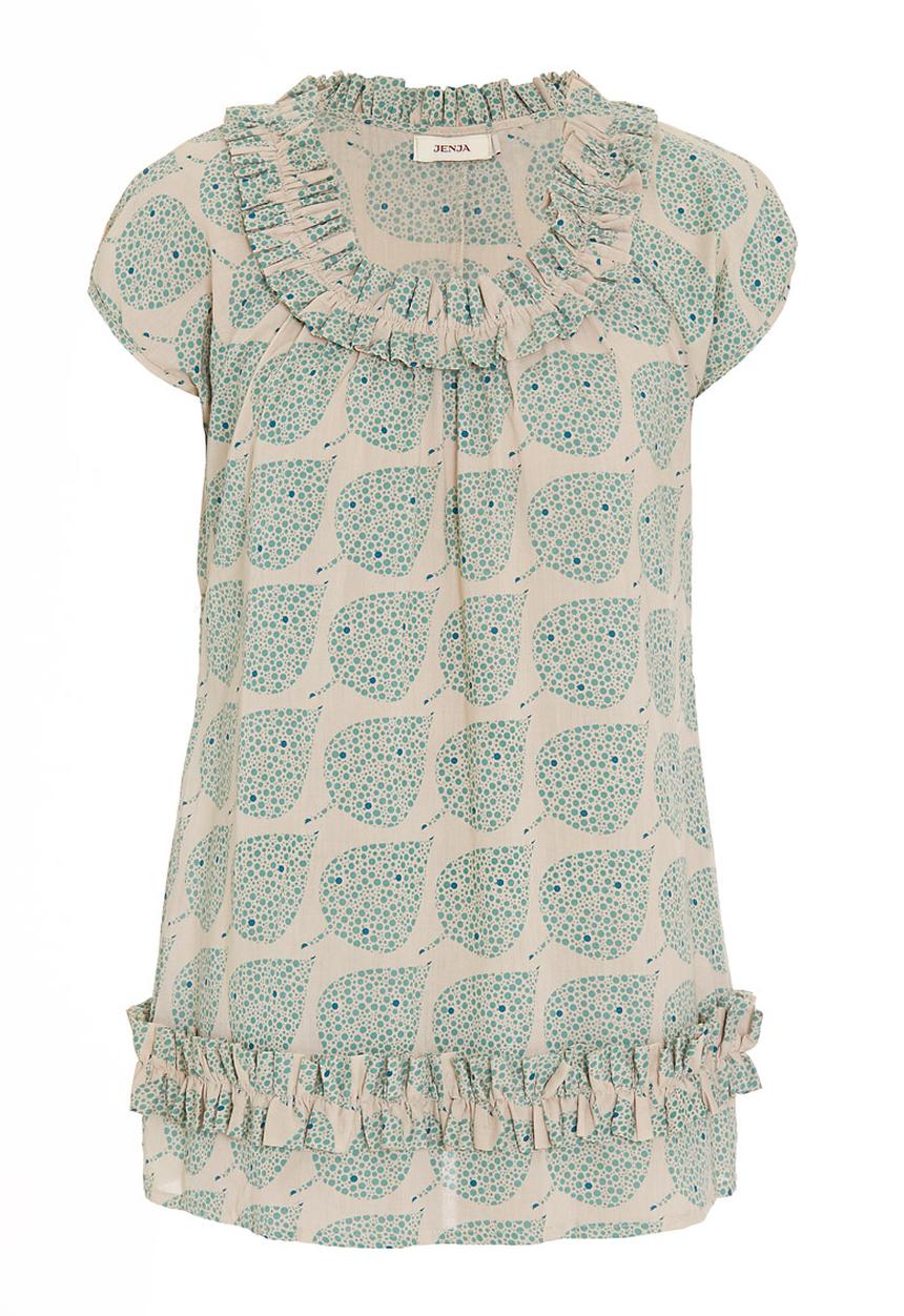 Jenja - Ruffle blouse in green