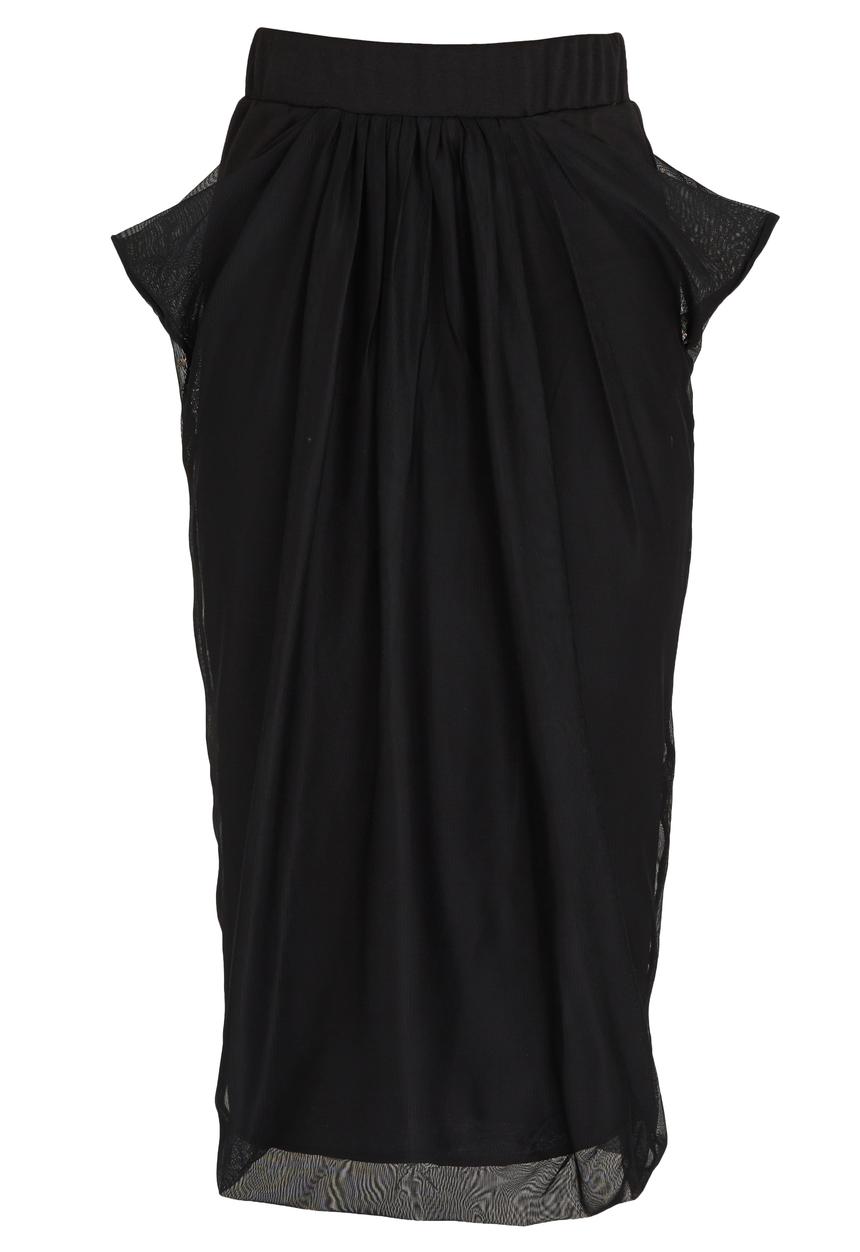Leigh Schubert - Hayden Draped Midi Skirt Black