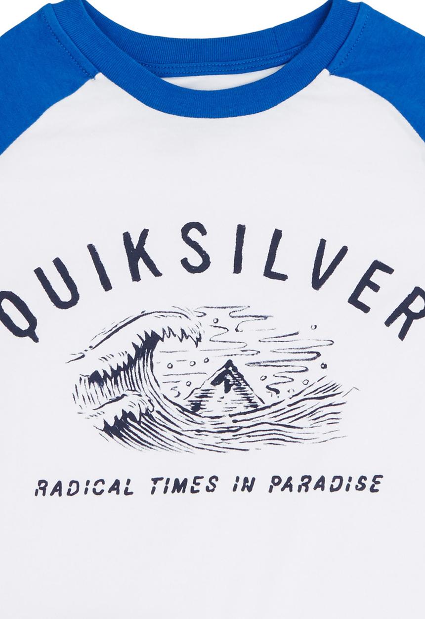 Quiksilver - Car Trouble Boys Tee Blue and White