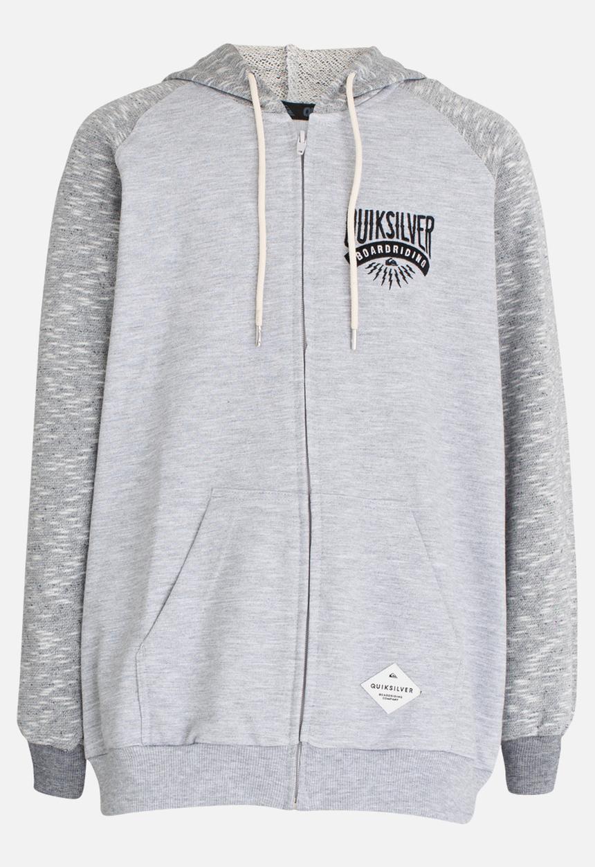 Quiksilver - Tow Crash Zip Thru Raglan Sleeve Hoodie Grey